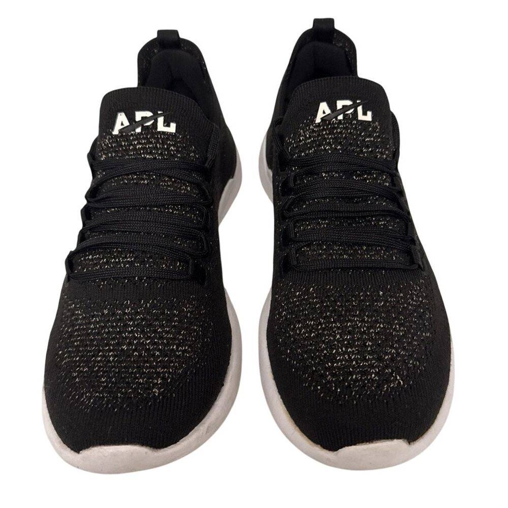 APL Athletic Propulsion Labs TechLoom Breeze Shoes Womens 8 Black Gold Knit EUC